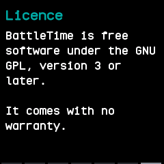 The licence page
