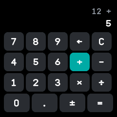 The calculator partway through a sum