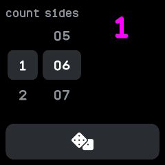 Dice with one six-sided die