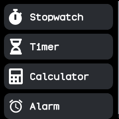 The launcher listing four apps