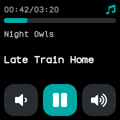 The music app with the volume buttons