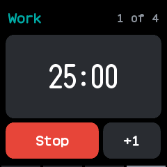 A work session counting down