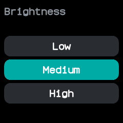 The brightness choices
