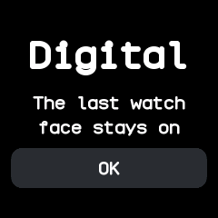 The last watch face stays on