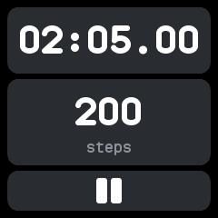 The sports timer running