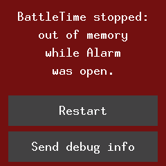 The crash screen